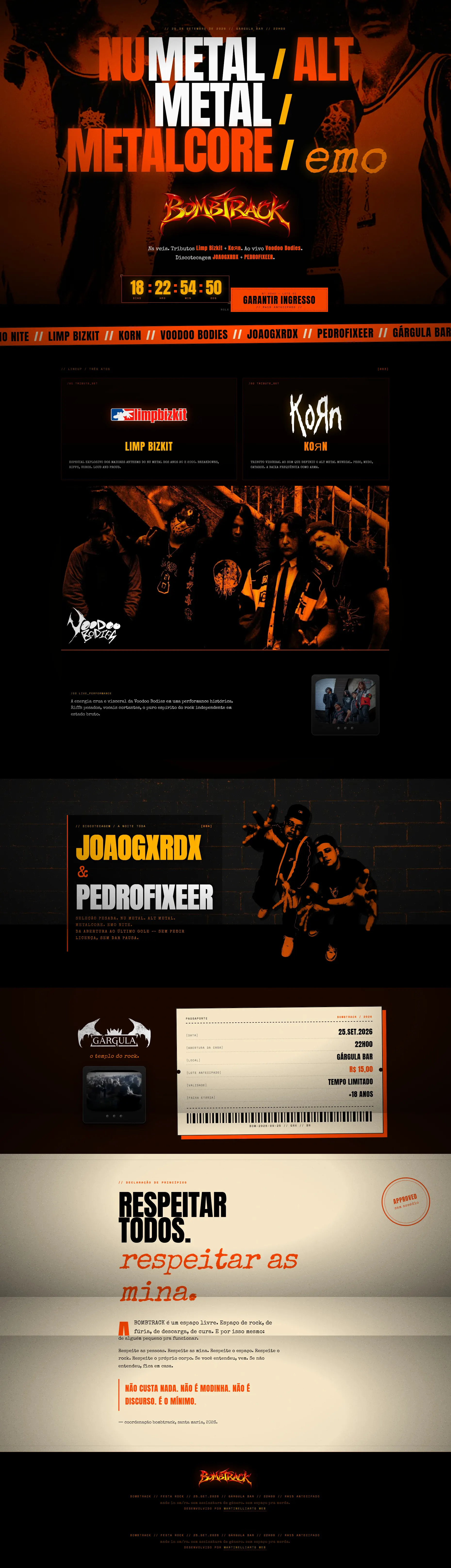 FESTA BOMBTRACK — Projeto web