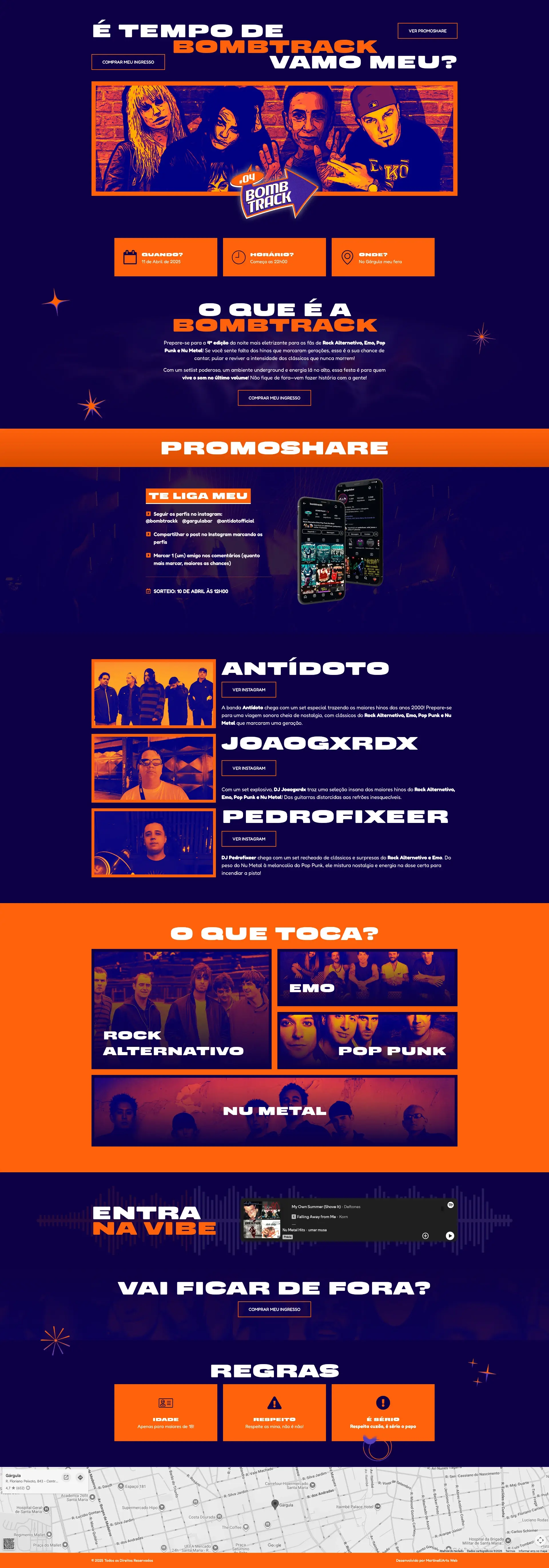Festa Bombtrack — Projeto web