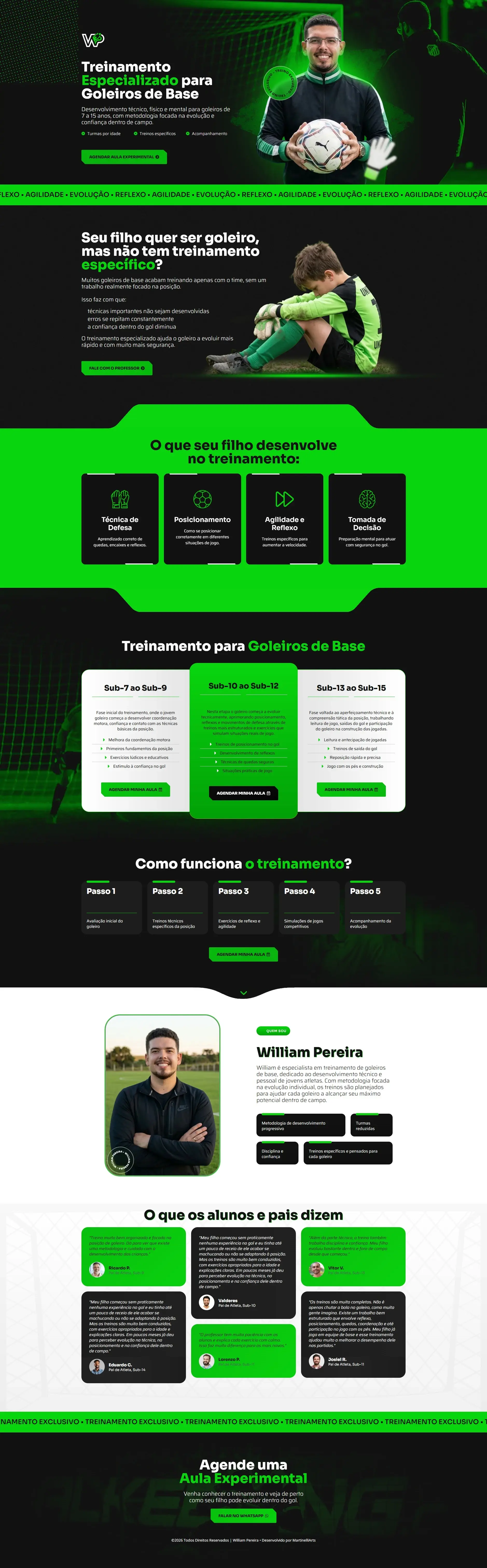 William Personal de Goleiros — Projeto web